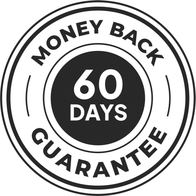 GoldenFrib 60-day money-back guarantee badge